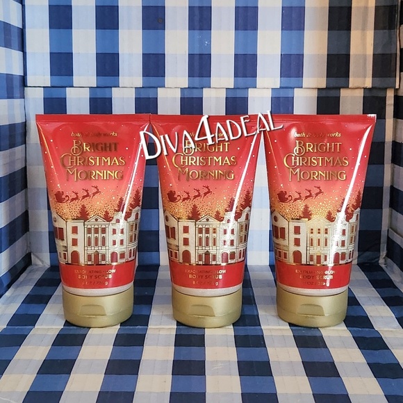 3x Bath & Body Works BRIGHT CHRISTMAS MORNING Body Scrubs